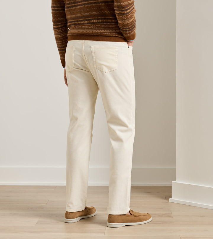 Peter Millar Classic Comfort Corduroy Five Pocket Pant: Ivory
