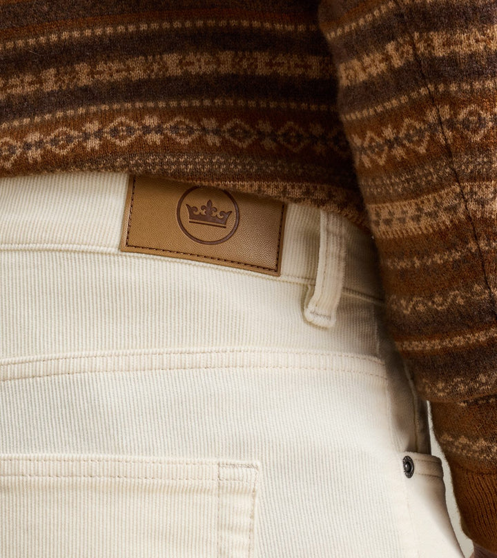 Peter Millar Classic Comfort Corduroy Five Pocket Pant: Ivory