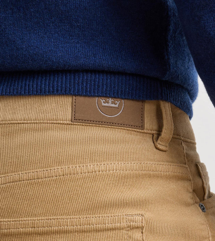 Peter Millar Classic Comfort Corduroy Five Pocket Pant: Khaki