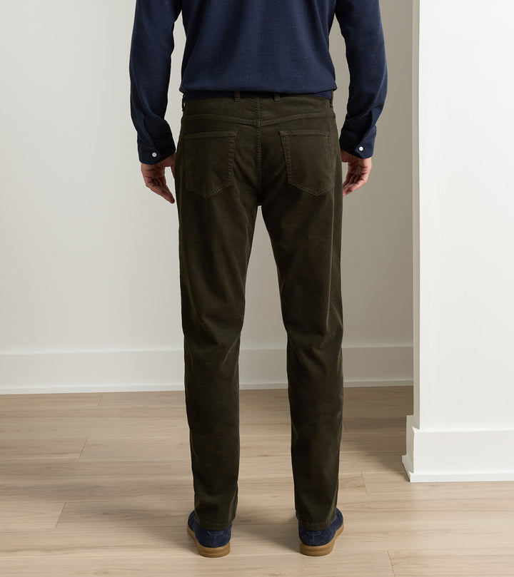 Peter Millar Classic Comfort Corduroy Five Pocket Pant: Olive