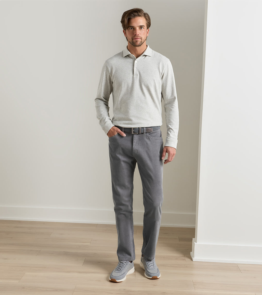 Peter Millar Classic Comfort Corduroy Five Pocket Pant: Oslo Grey