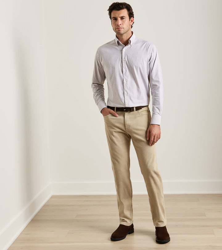 Peter Millar Classic Comfort Corduroy Five Pocket Pant: Stone