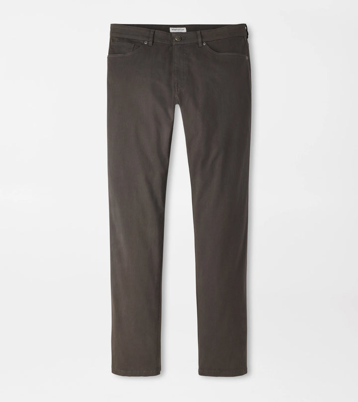 Peter Millar Signature Sateen Five Pocket Pant: Charcoal