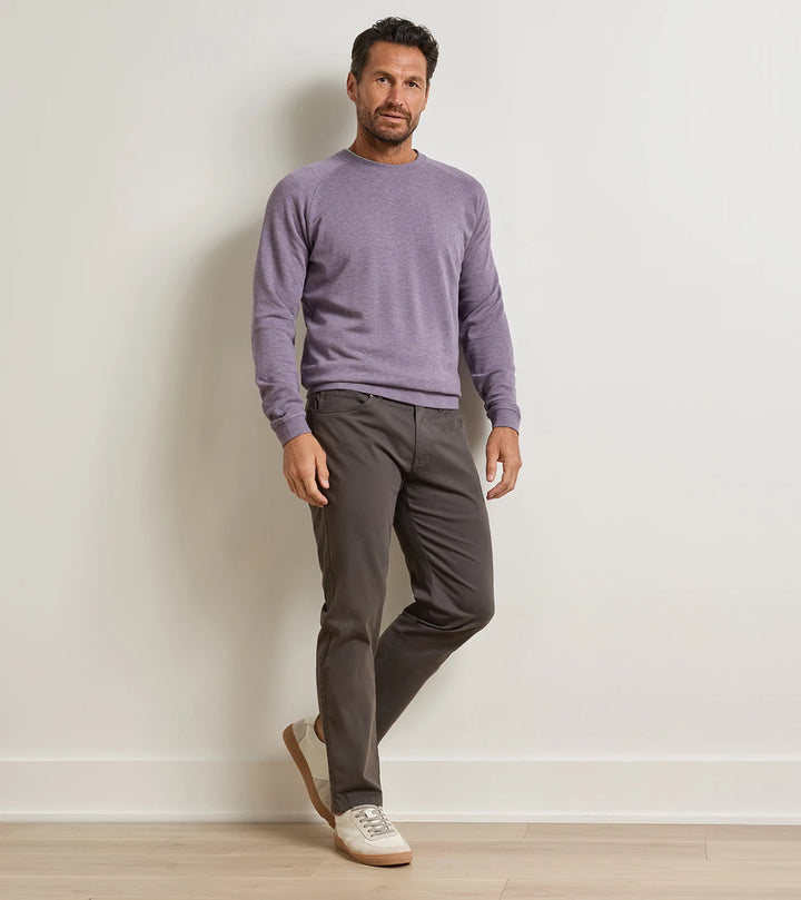 Peter Millar Signature Sateen Five Pocket Pant: Charcoal