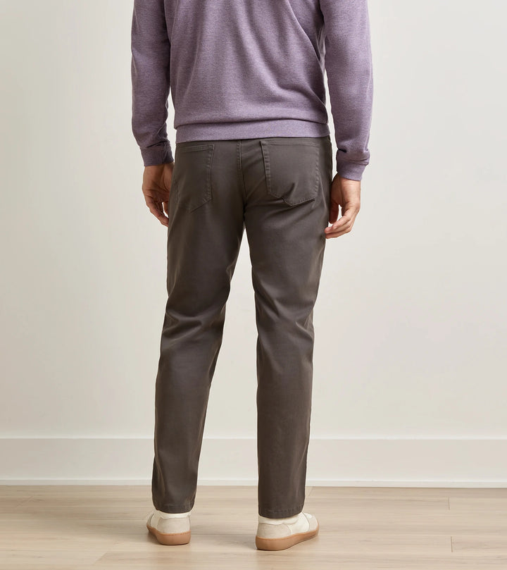 Peter Millar Signature Sateen Five Pocket Pant: Charcoal