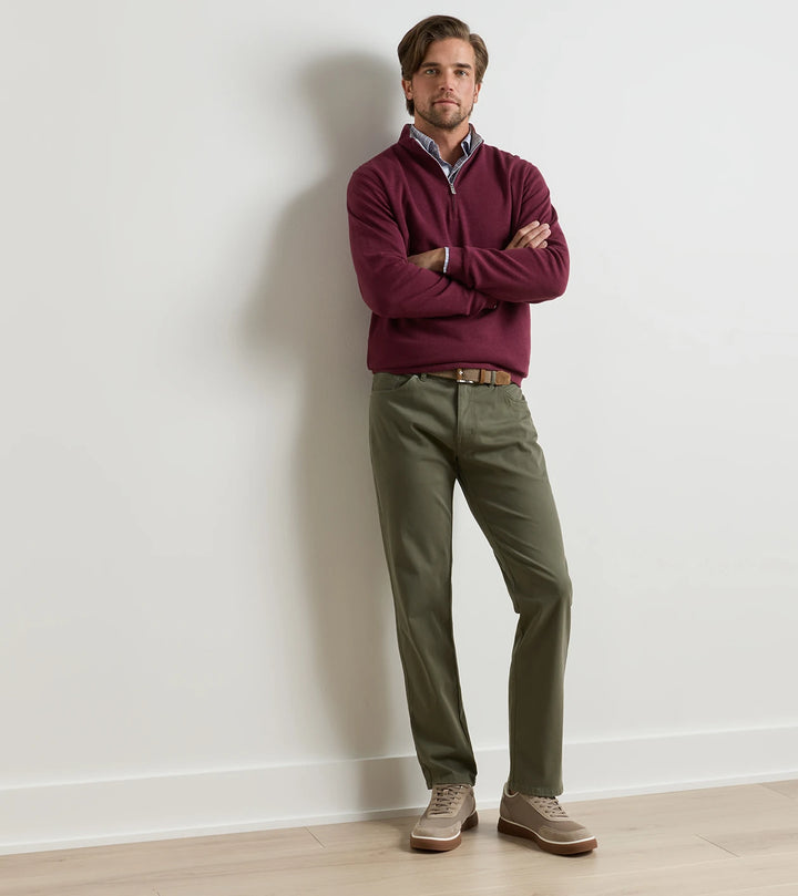 Peter Millar Signature Sateen Five Pocket Pant: Fatigue
