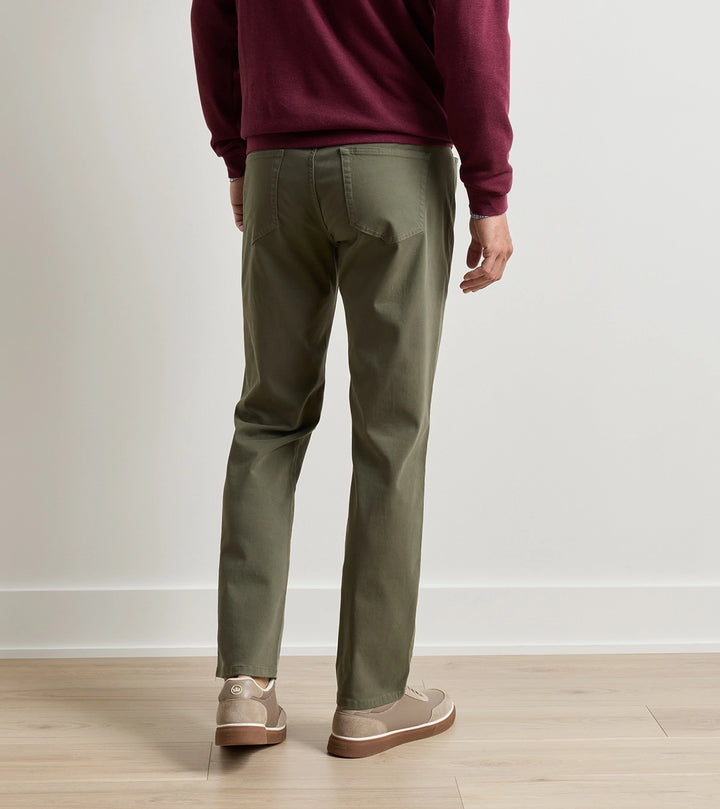 Peter Millar Signature Sateen Five Pocket Pant: Fatigue