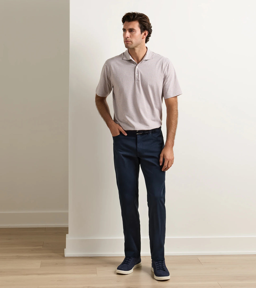 Peter Millar Signature Sateen Five Pocket Pant: Midnight Navy