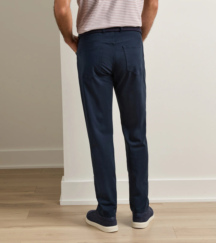 Peter Millar Signature Sateen Five Pocket Pant: Midnight Navy