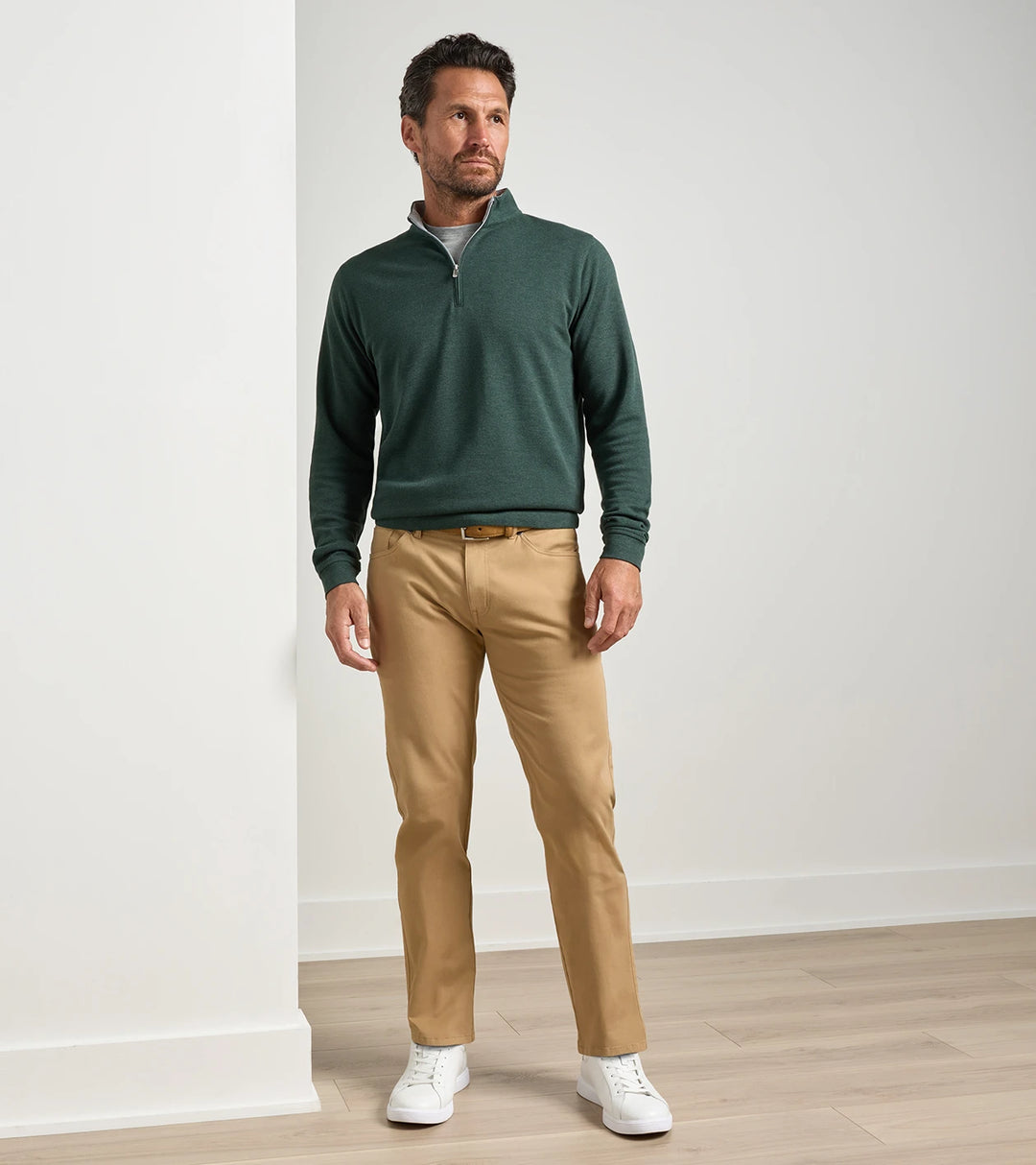 Peter Millar Signature Sateen Five Pocket Pant: Peanut