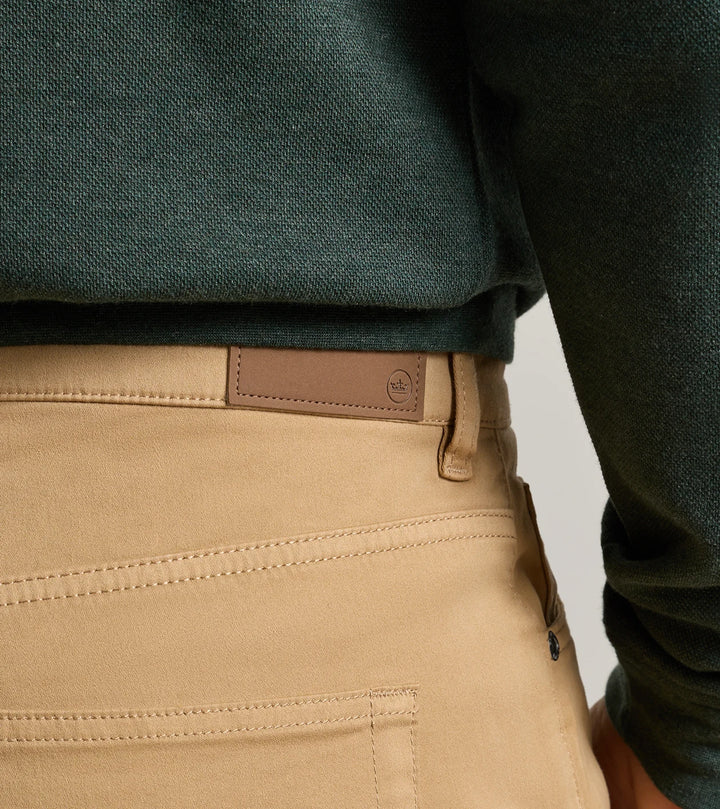 Peter Millar Signature Sateen Five Pocket Pant: Peanut