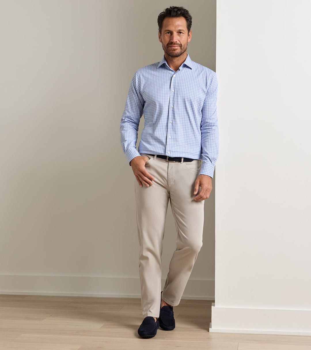 Peter Millar Crown Cotton Canvas Five-Pocket Pant: Battleship Grey