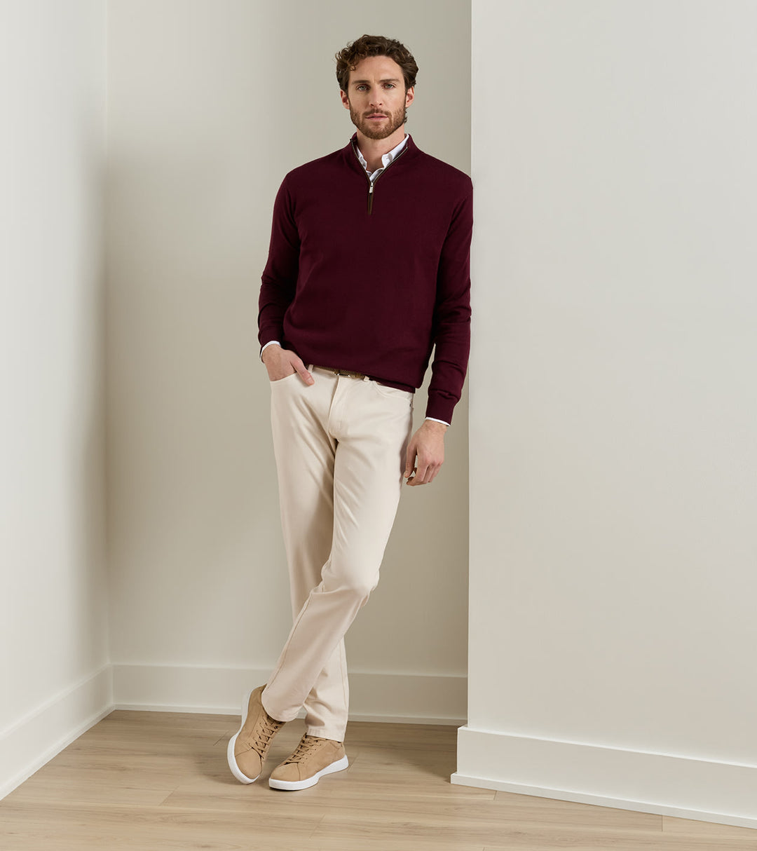 Peter Millar Crown Cotton Canvas Five-Pocket Pant: Stone