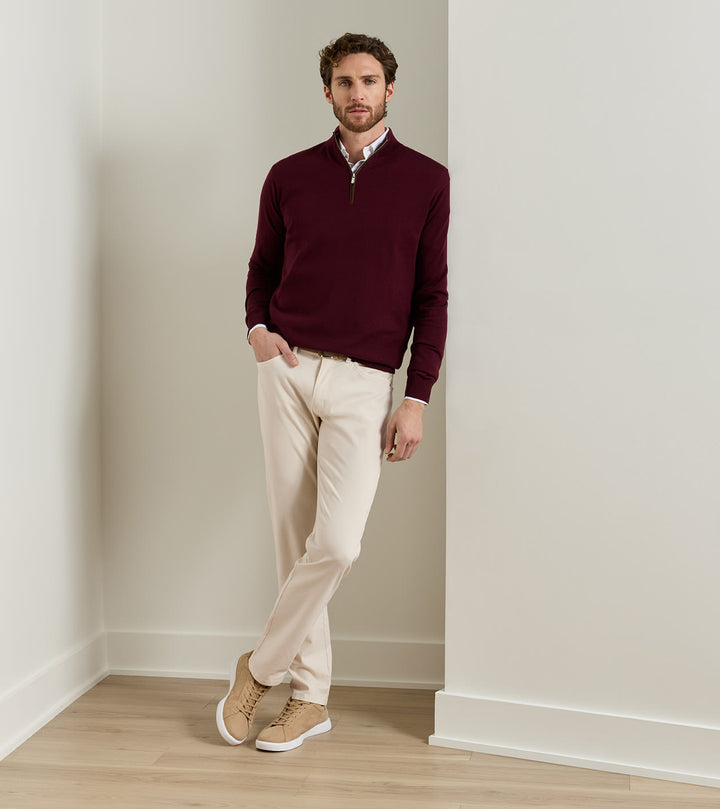 Peter Millar Crown Cotton Canvas Five-Pocket Pant: Stone