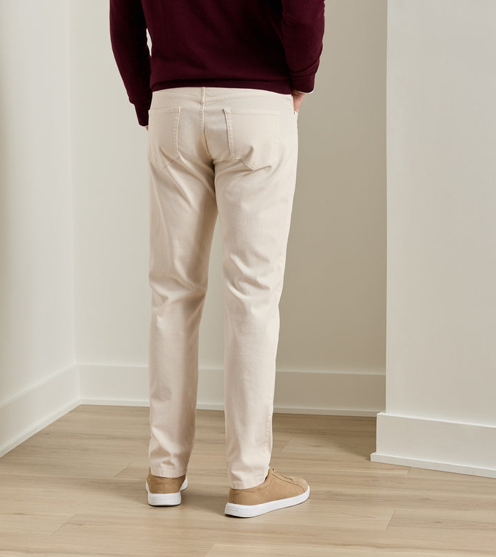 Peter Millar Crown Cotton Canvas Five-Pocket Pant: Stone
