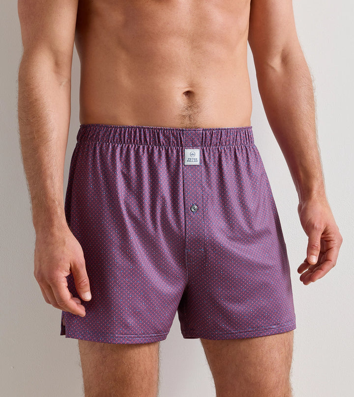 Peter Millar Lobster Boil Performance Boxer Short: Bali Blue