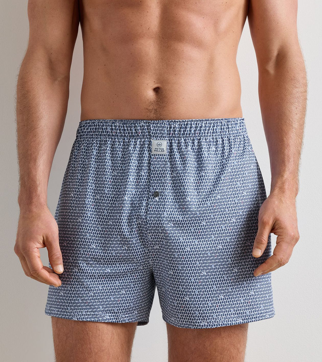 Peter Millar On the Half Shell Performance Boxer Short: White