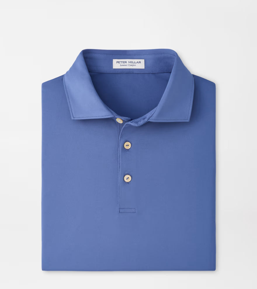 Peter Millar Solid Performance Jersey Polo: Bali Blue