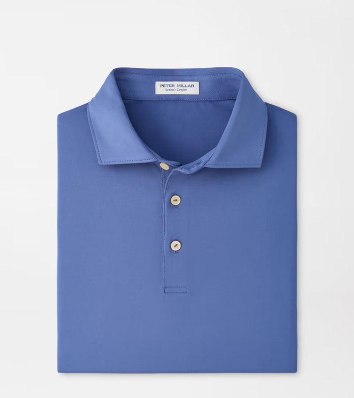 Peter Millar Solid Performance Jersey Polo: Bali Blue