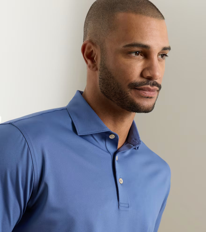 Peter Millar Solid Performance Jersey Polo: Bali Blue