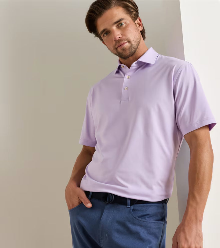 Peter Millar Solid Performance Jersey Polo: Garden Violet