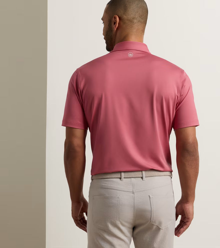 Peter Millar Solid Performance Jersey Polo: Red Coral