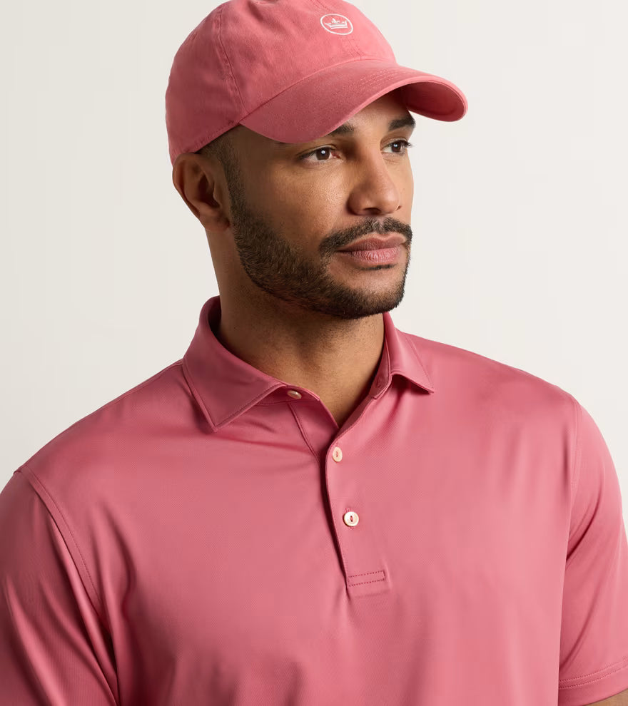 Peter Millar Solid Performance Jersey Polo: Red Coral