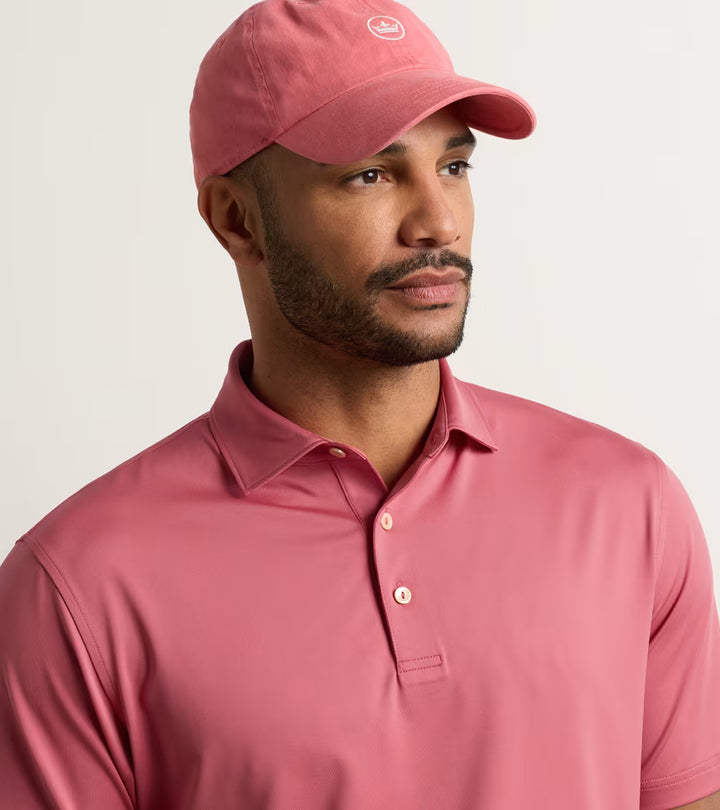 Peter Millar Solid Performance Jersey Polo: Red Coral