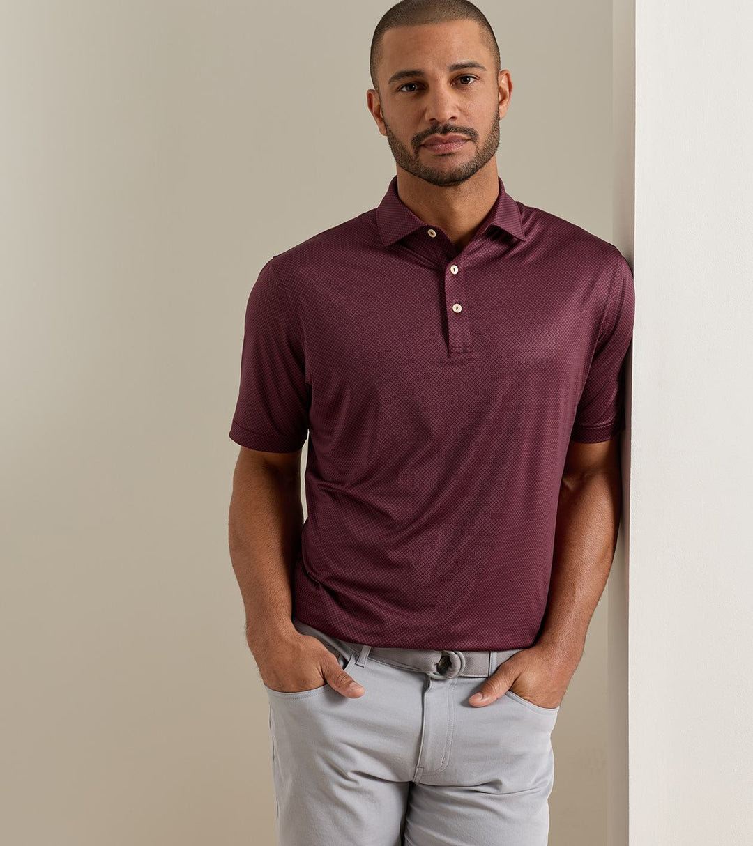 Peter Millar Fulton Performance Jersey Polo: Bordeaux
