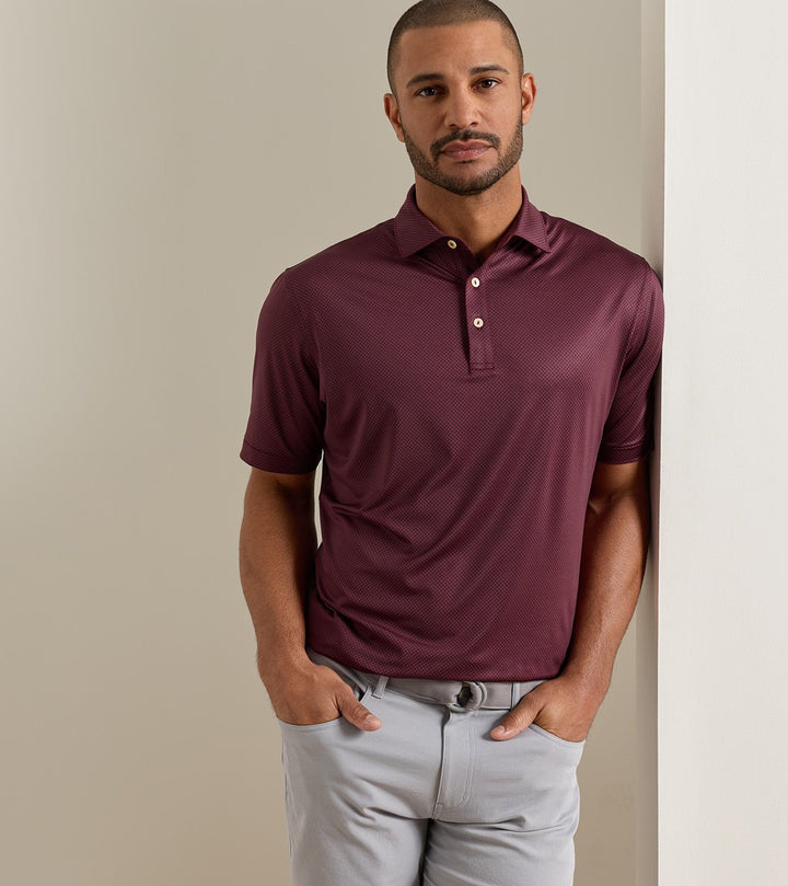 Peter Millar Fulton Performance Jersey Polo: Bordeaux