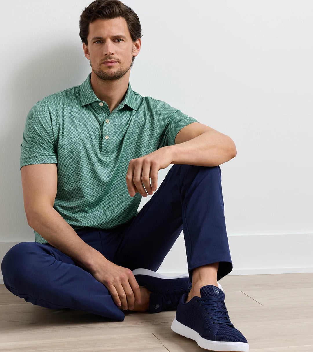 Peter Millar Fulton Performance Jersey Polo: Fresh Mint
