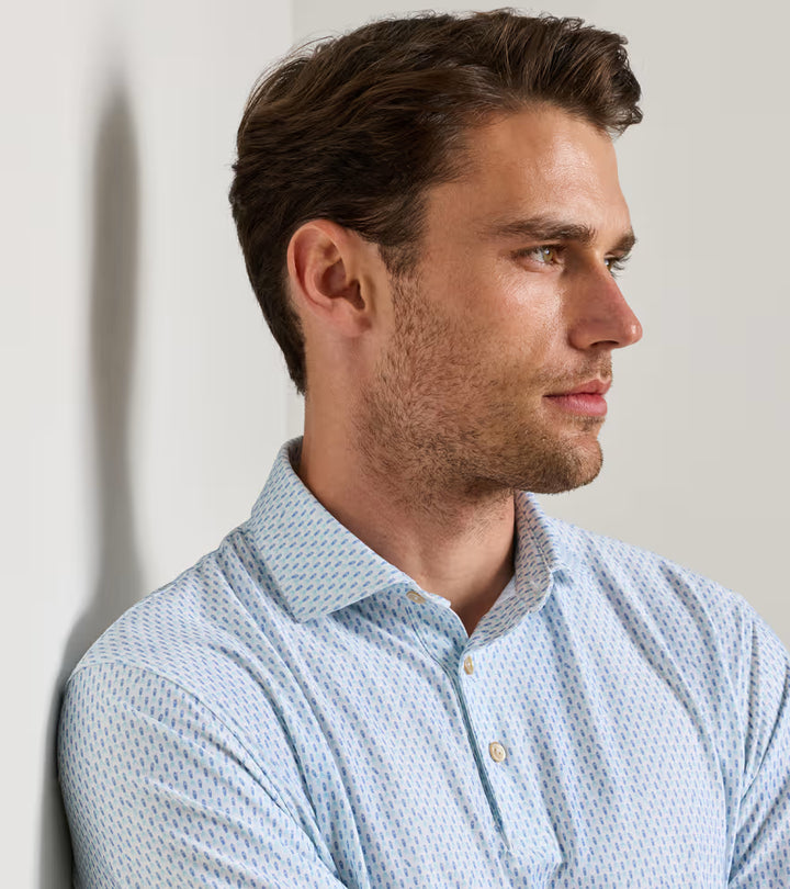 Peter Millar Weekend Wake Performance Jersey Polo: White