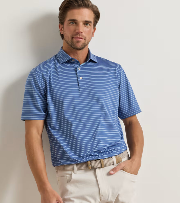 Peter Millar Oaks Performance Jersey Polo: Bali Blue