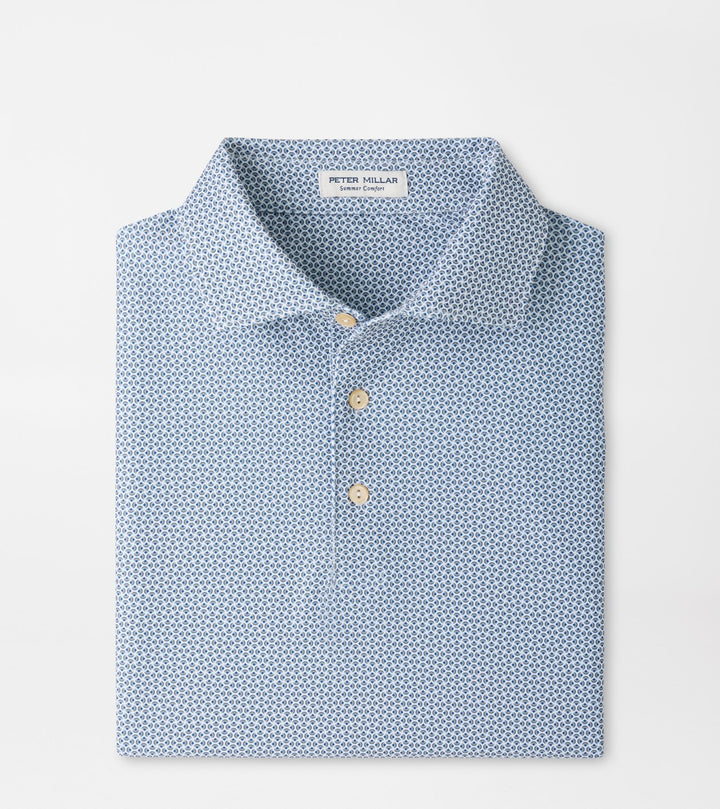 Peter Millar Rambla Performance Jersey Polo: White / Dark Amber