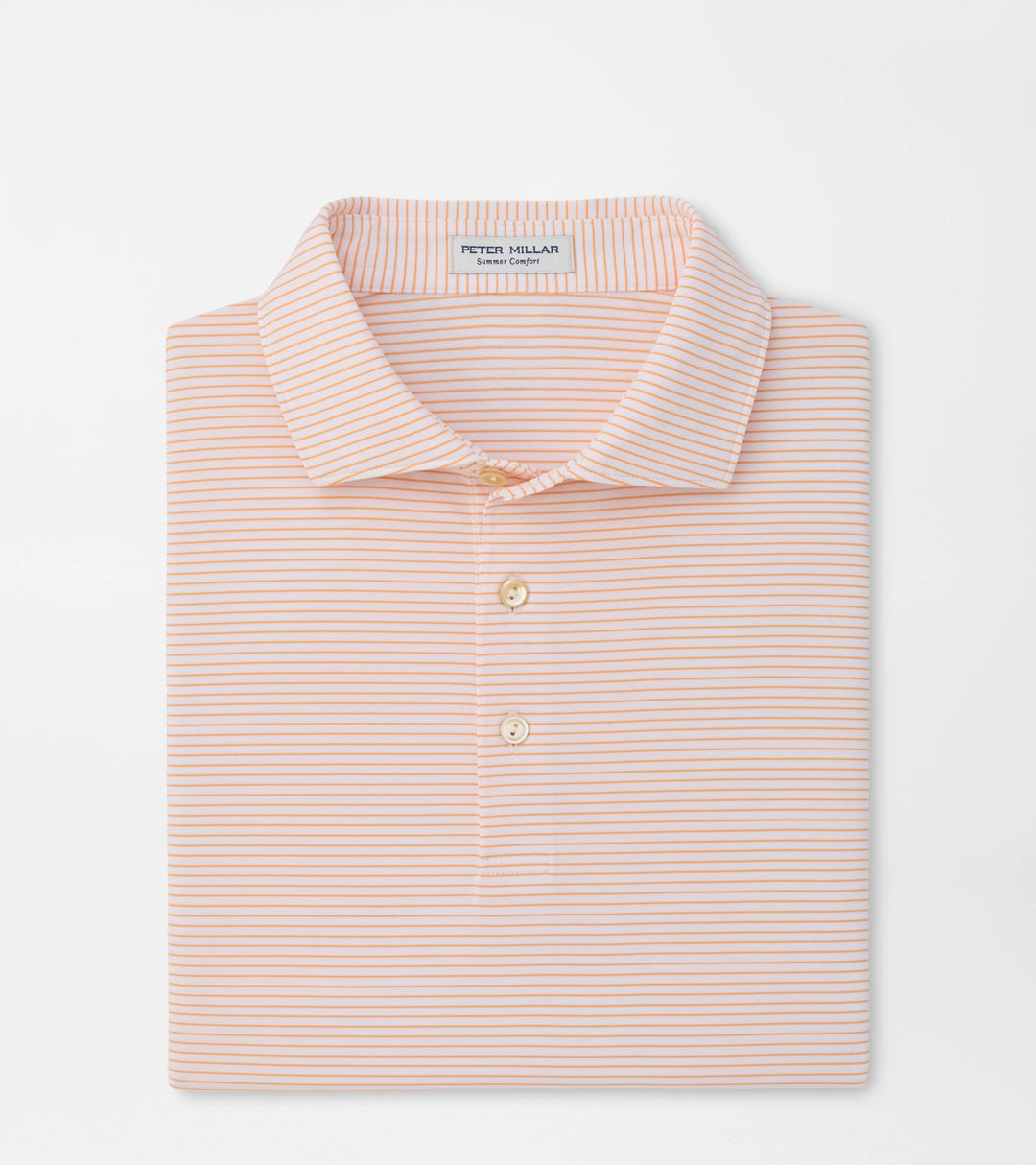 Peter Millar Wade Performance Jersey Polo: White / Papaya