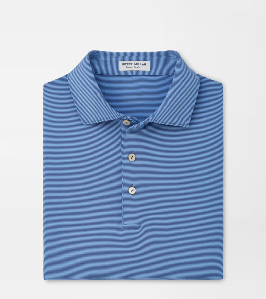 Peter Millar Jubilee Performance Jersey Polo: Bali Blue / Estate Blue