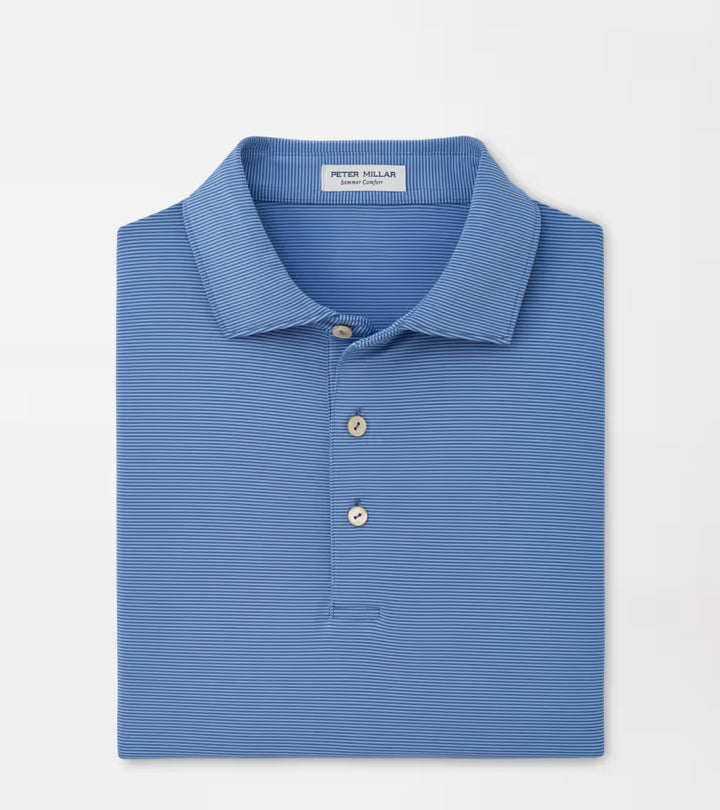 Peter Millar Jubilee Performance Jersey Polo: Bali Blue / Estate Blue
