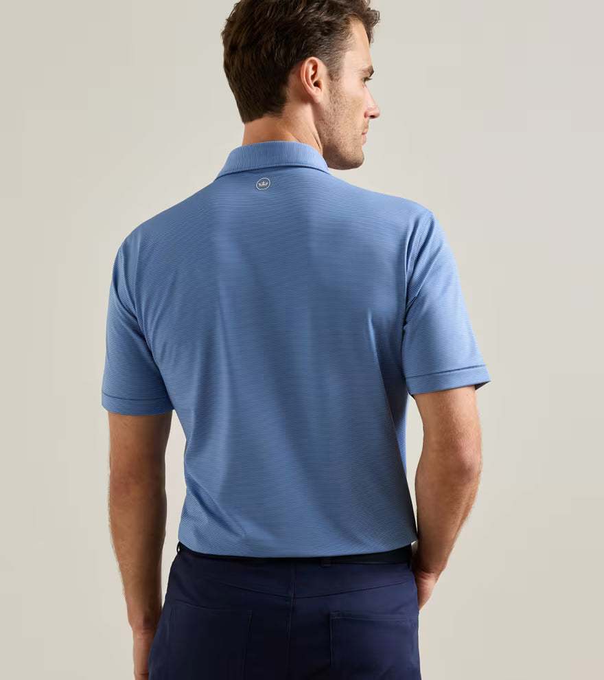 Peter Millar Jubilee Performance Jersey Polo: Bali Blue / Estate Blue