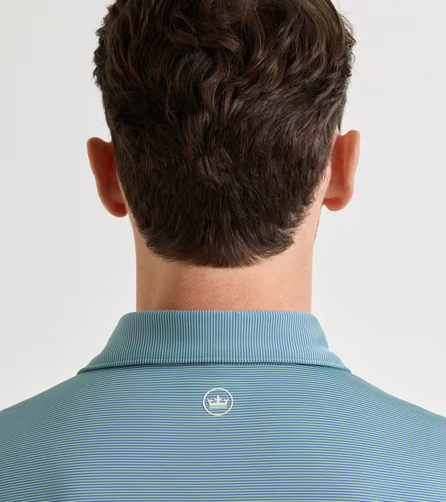 Peter Millar Jubilee Performance Jersey Polo: Bali Blue / Fresh Mint