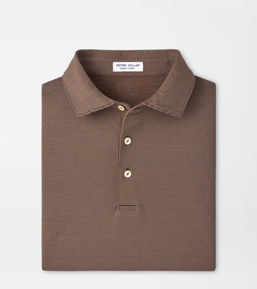 Peter Millar Jubilee Performance Jersey Polo: Navy / Dark Amber