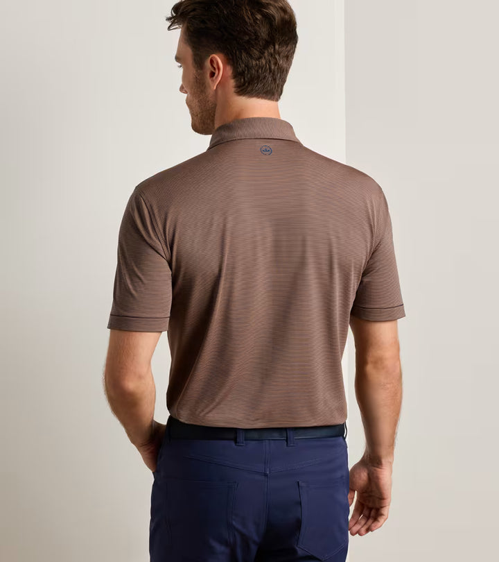 Peter Millar Jubilee Performance Jersey Polo: Navy / Dark Amber