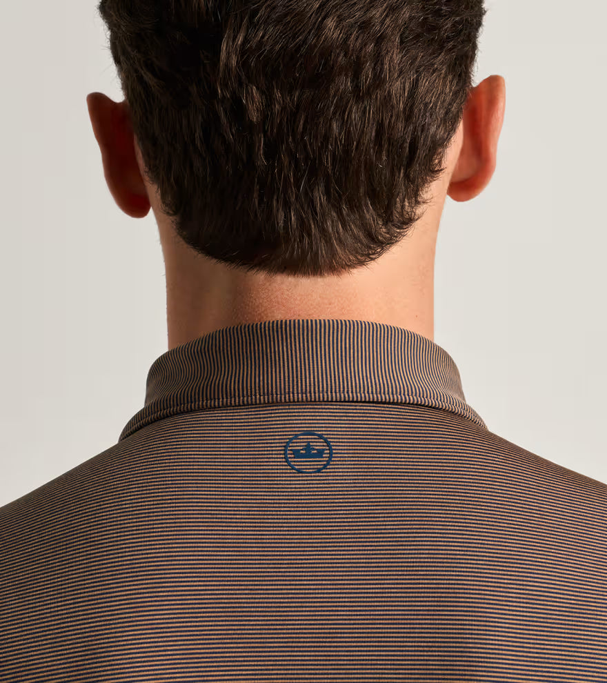 Peter Millar Jubilee Performance Jersey Polo: Navy / Dark Amber