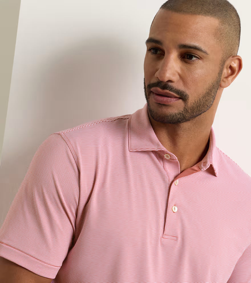 Peter Millar Jubilee Performance Jersey Polo: Red Coral