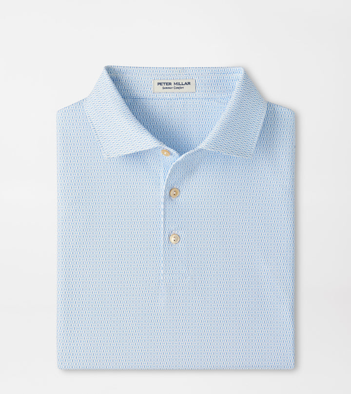 Peter Millar Football Geo Performance Jersey Polo: White