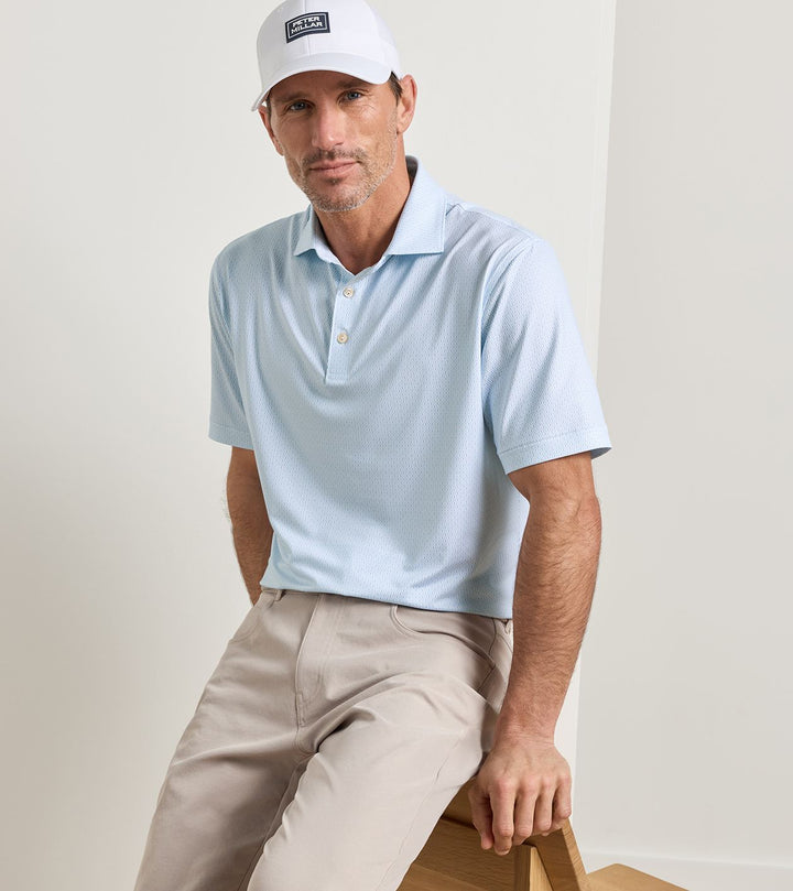 Peter Millar Football Geo Performance Jersey Polo: White