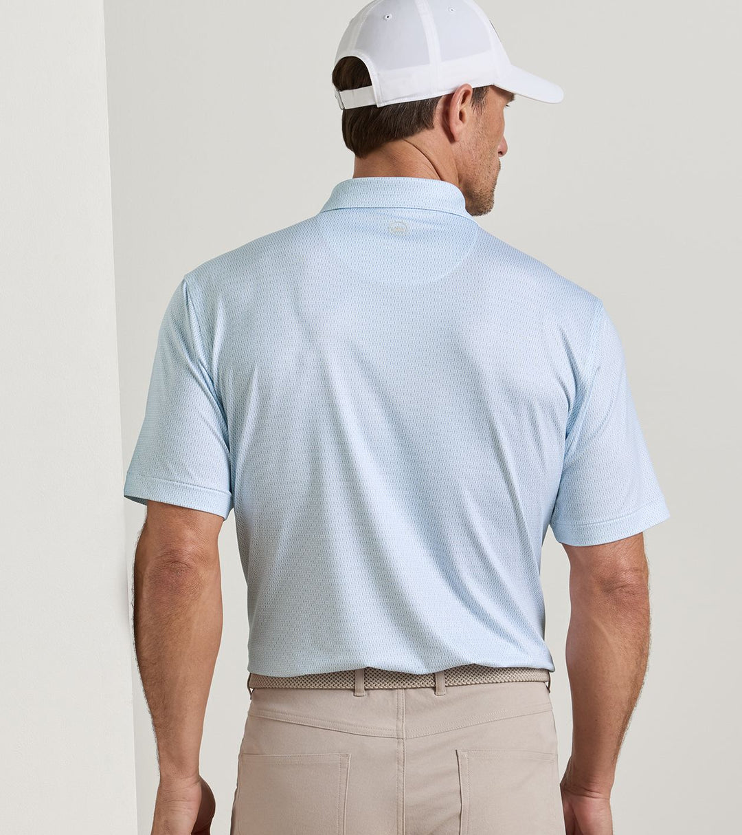 Peter Millar Football Geo Performance Jersey Polo: White