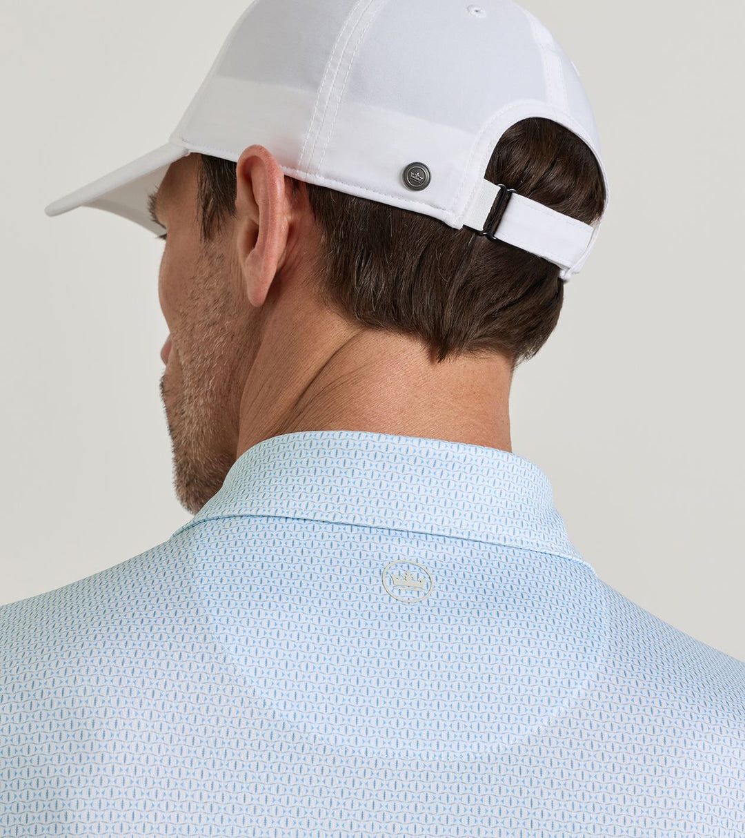 Peter Millar Football Geo Performance Jersey Polo: White