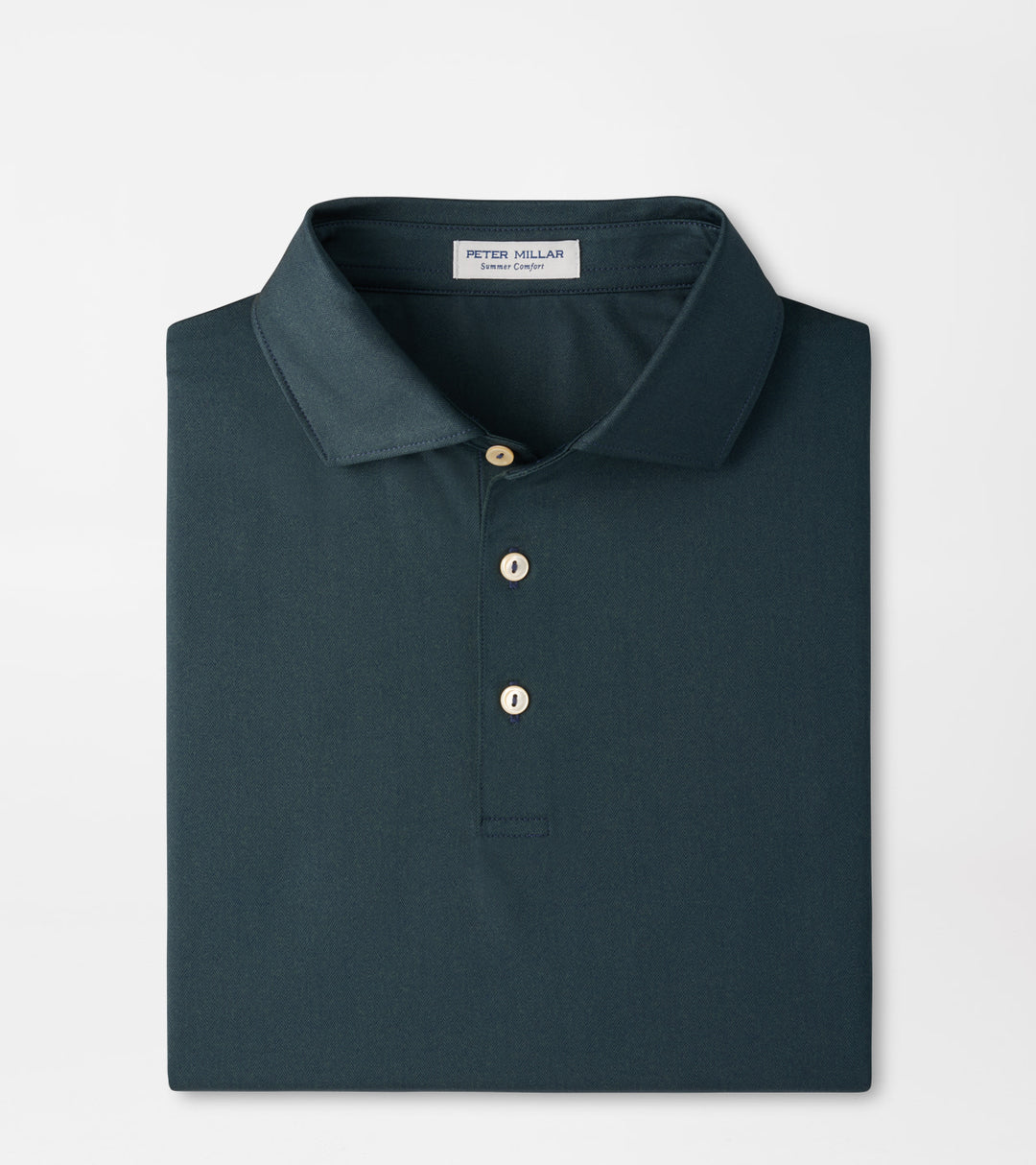 Peter Millar Herringbone Performance Jersey Polo: Navy