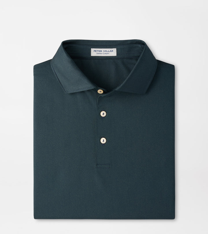 Peter Millar Herringbone Performance Jersey Polo: Navy