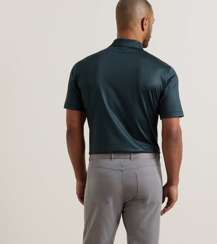 Peter Millar Herringbone Performance Jersey Polo: Navy
